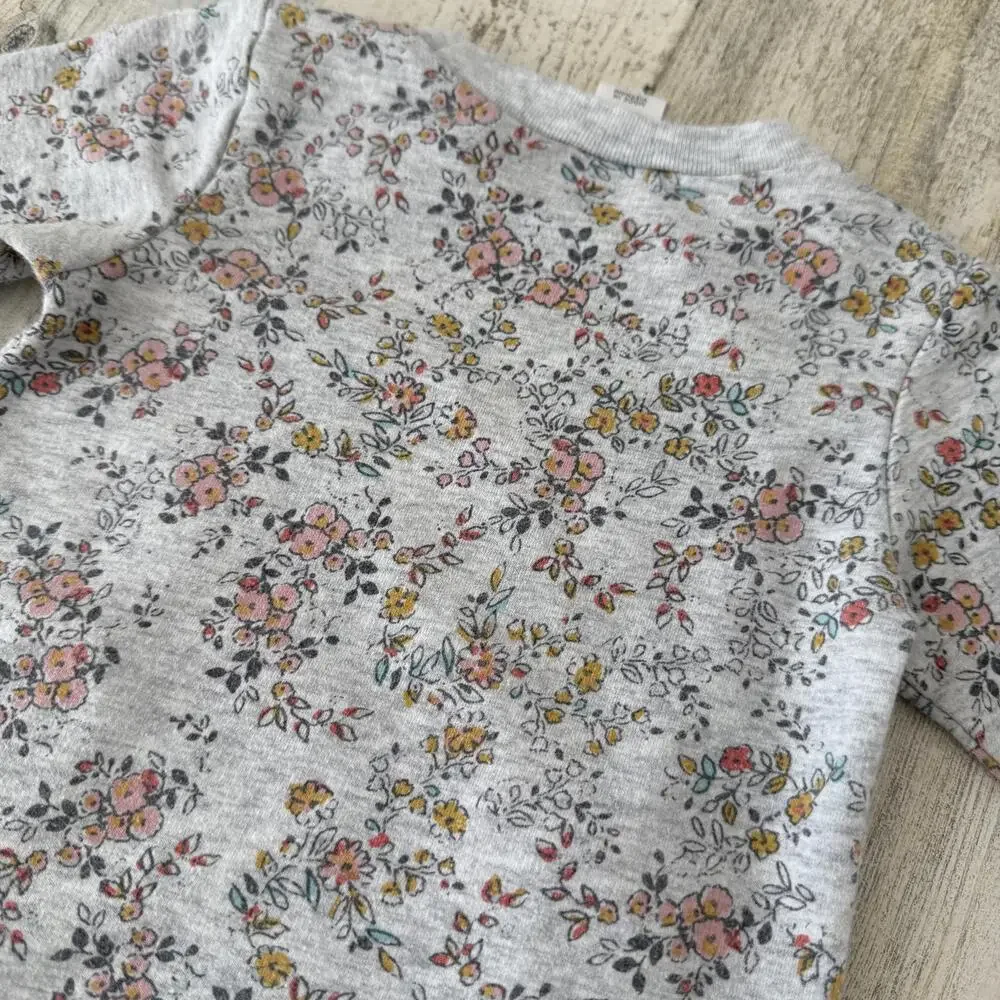 Old Navy Floral Print Sweatshirt Dress - Girls 3-6M Soft Colorful